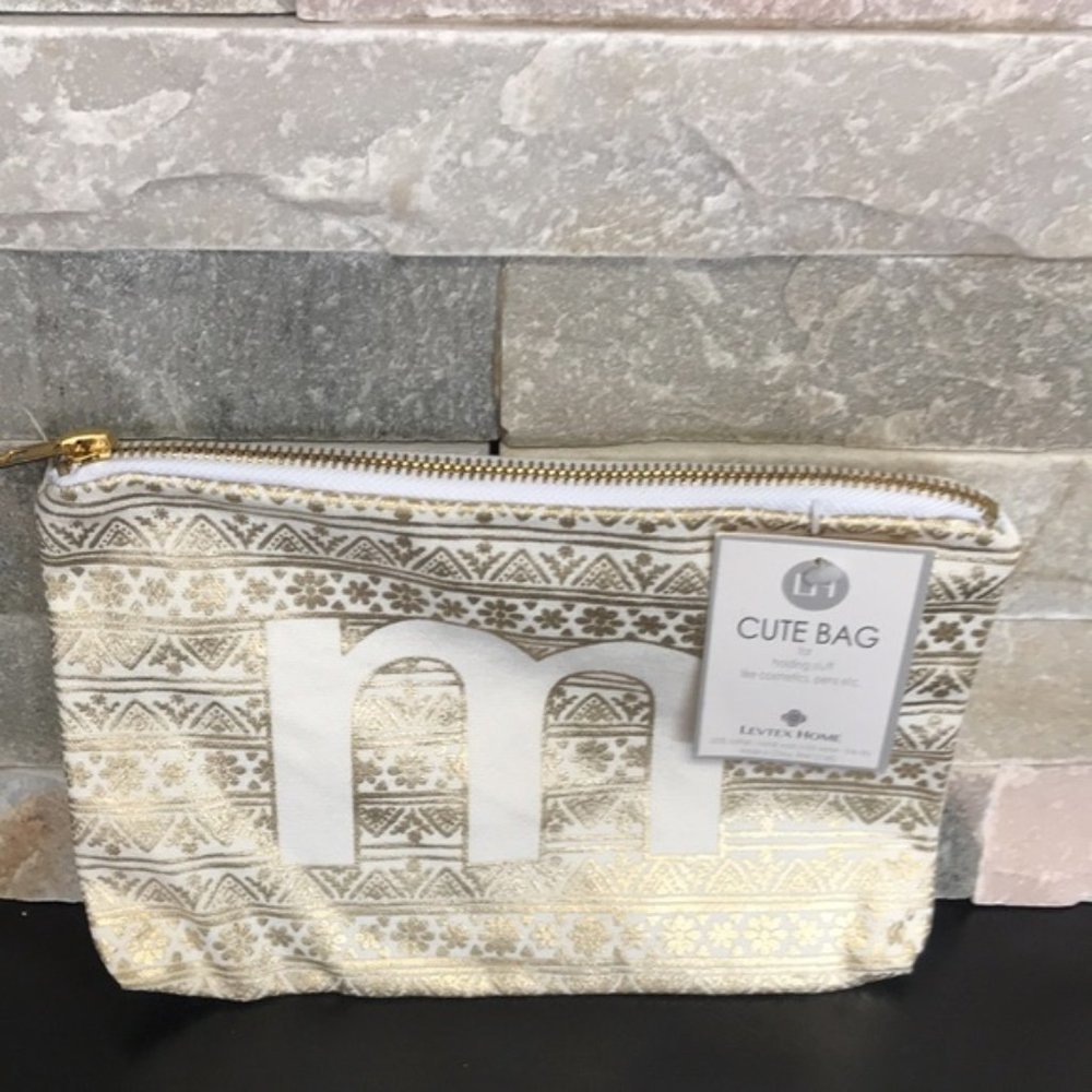 Levtex Monogram Zip Pouch - Metallic - Picture 2 of 4